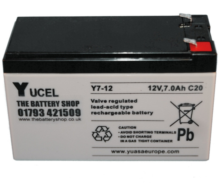 2-Power Lead Acid, 12 V, 7 Ah Sealed Lead Acid (VRLA) 7Ah 12V UPS battery