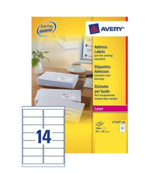 Avery L7163-500 Белый Самоклеющаяся этикетка адресная / почтовая наклейка