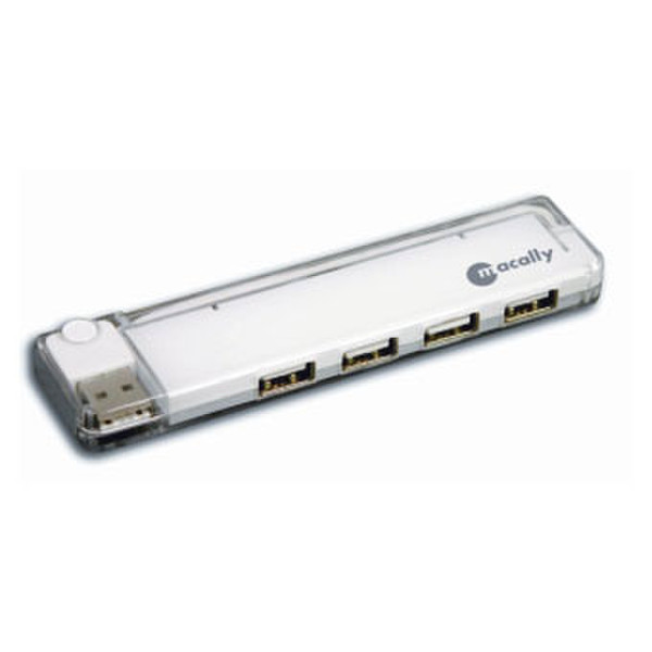 Macally 4-Port USB Slim Mini Hub 480Mbit/s Weiß Schnittstellenhub