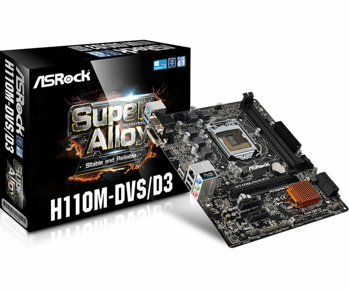 Asrock H110M-DVS/D3 Intel H110 LGA1151 Микро ATX материнская плата