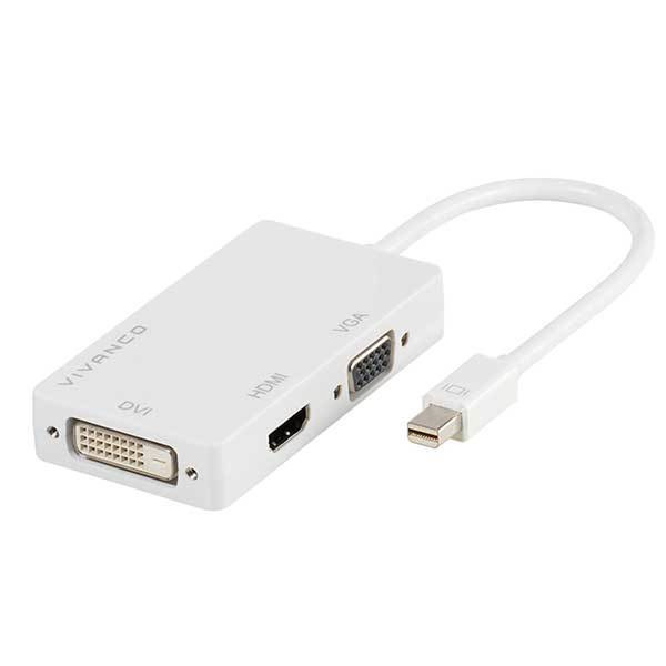 Vivanco CA M 1-3 0.15м Mini DisplayPort DVI-D + VGA (D-Sub) + HDMI Белый