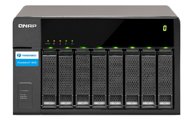 QNAP TX-800P 2.5/3.5" Black storage enclosure