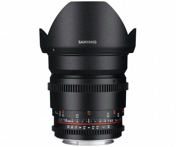 Samyang 16mm T2.2 VDSLR ED AS UMC CS II, Canon SLR Wide lens Черный