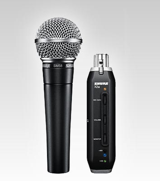 Shure SM58-X2U Stage/performance microphone Проводная Черный, Cеребряный микрофон