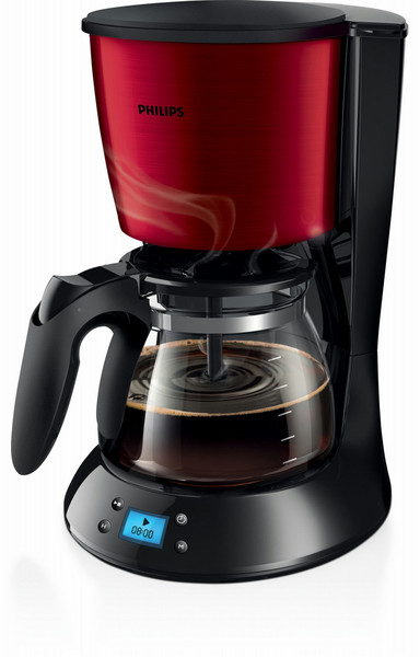 Philips Daily Collection HD7459/61 Отдельностоящий Капельная кофеварка 1.2л 15чашек Черный, Красный кофеварка