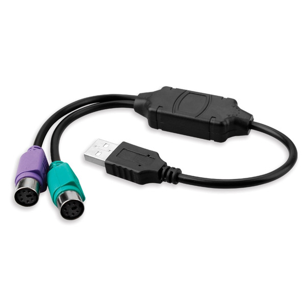 Vultech UPS202 2x 6-p Mini-DIN USB A Черный кабельный разъем/переходник