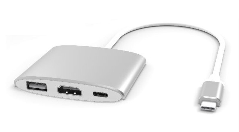 DINIC USBC-HDMI-VC USB 3.1 Gen.2 USB Type C, HDMI, USB 3.0 Cеребряный, Белый кабельный разъем/переходник