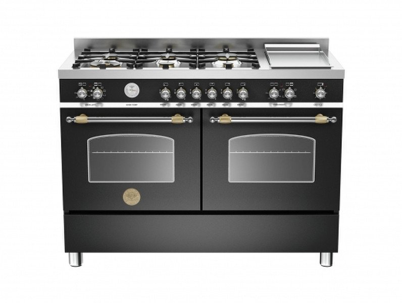 Bertazzoni HER120 6G MFE D NET Freestanding Combi hob A Black,Stainless steel cooker