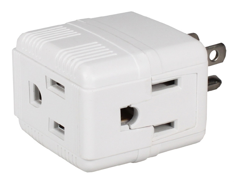 QVS PA-3PC-2PK NEMA 5-15 White power plug adapter