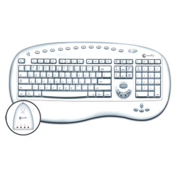Macally RF Programmable Multimedia Keyboard RF Wireless QWERTY White keyboard