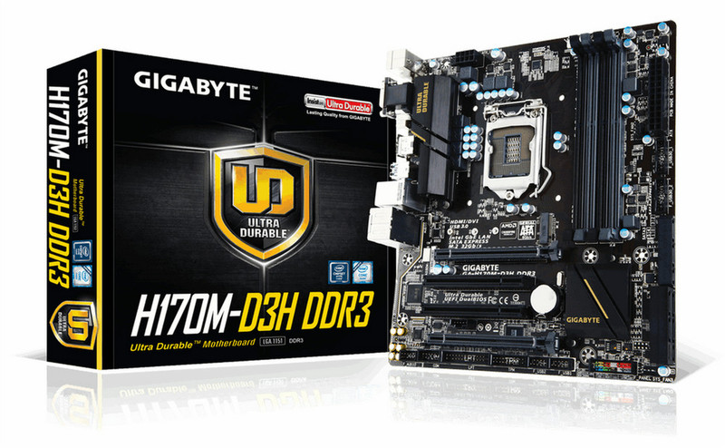 Gigabyte GA-H170M-D3H DDR3 Intel® H170 Express Chipset LGA1151 ATX motherboard
