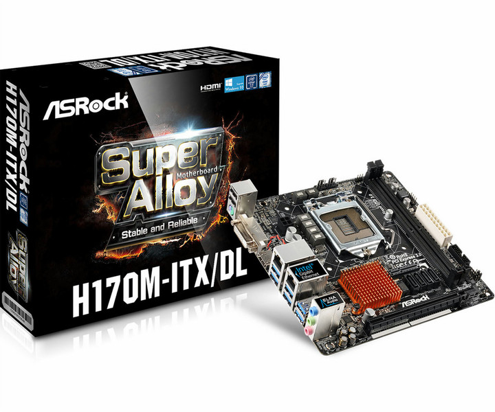 Asrock H170M-ITX/DL Intel H170 LGA1151 Mini ITX motherboard