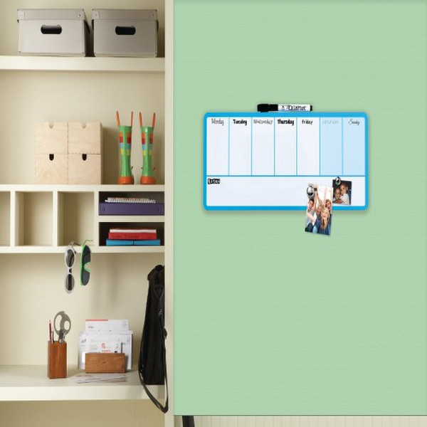 Rexel Magnetic Dry Erase Weekly Organiser Blue 140x360mm