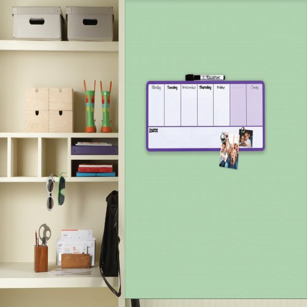 Rexel Magnetic Dry Erase Weekly Organiser Purple 140x360mm