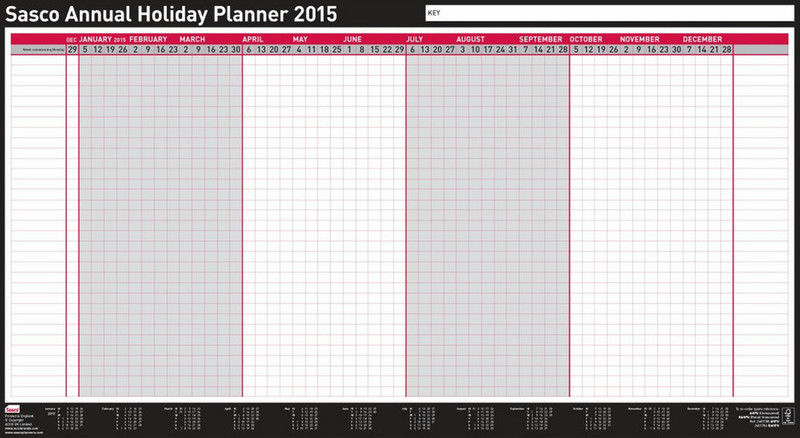 Nobo Sasco Annual Holiday Planner 2015 - Retail