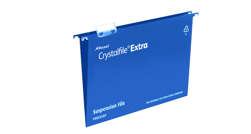 Rexel Crystalfile Extra A4 Suspension File 15mm Blue (25)