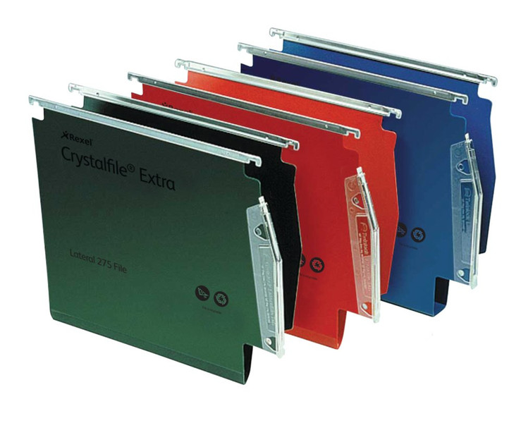 Rexel Crystalfile Extra `275` Lateral File 30mm Red (25)