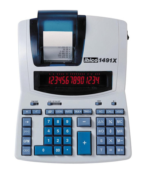 Rexel Ibico 1491X Professional Print Calculator White/Blue