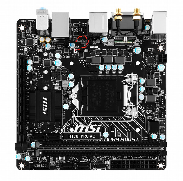 MSI H170I PRO AC Intel H170 LGA 1151 (Socket H4) Mini ITX motherboard