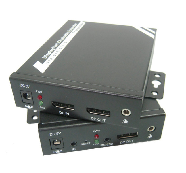 Digitus DisplayPort over IP Extender AV transmitter & receiver Black