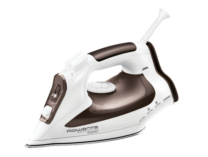 Rowenta Effective Comfort Dry & Steam iron Stainless Steel soleplate 2200W White,Brown