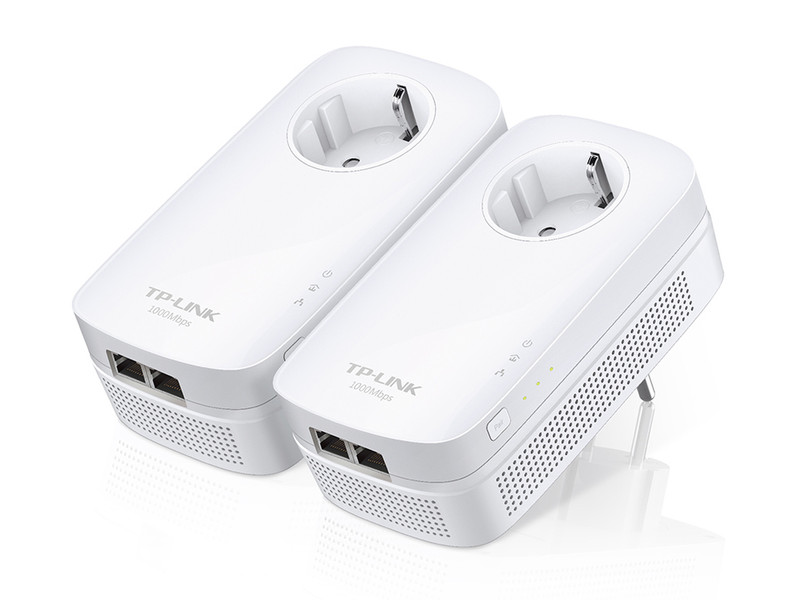 TP-LINK AV1000 1000Мбит/с Подключение Ethernet Белый 2шт PowerLine network adapter