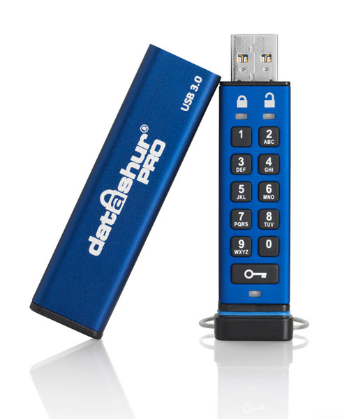 iStorage datAshur Pro 16ГБ USB 3.0 (3.1 Gen 1) Type-A Синий USB флеш накопитель