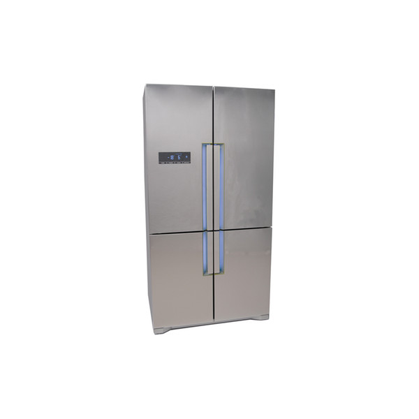 New-Pol OMEGA910X freestanding 410L 210L A+ Stainless steel fridge-freezer