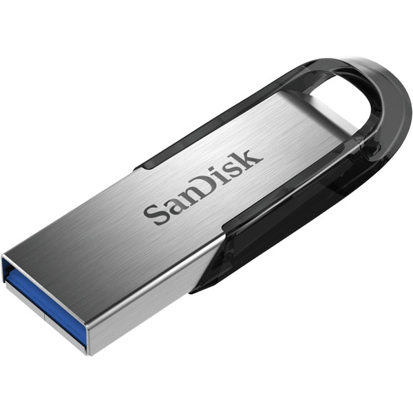 Sandisk ULTRA FLAIR 128ГБ USB 3.0 (3.1 Gen 1) Type-A Черный, Cеребряный USB флеш накопитель