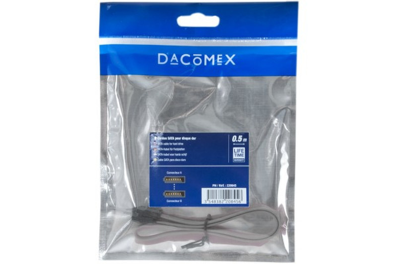Dacomex SATA 0.5m 0.5м Серый кабель SATA