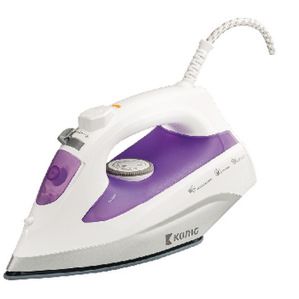 König KN-SI2000 Steam iron Ceramic soleplate 2000Вт Пурпурный, Белый утюг