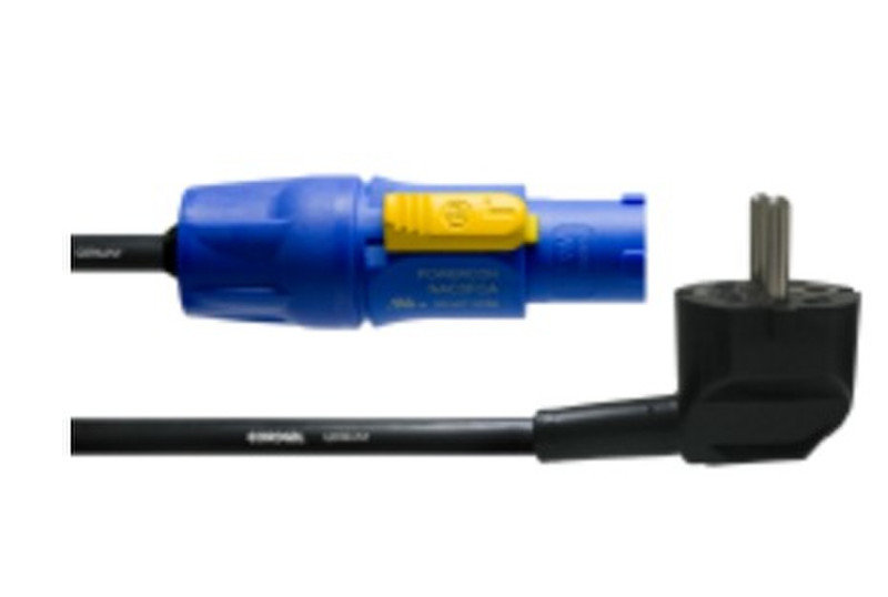 Cordial CFCA 3 SRC 3m CEE7/7 Schuko Black,Blue,Yellow power cable