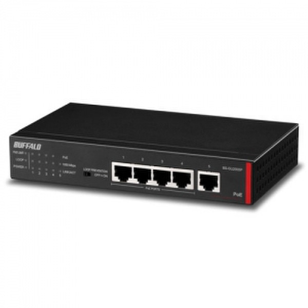 Buffalo BS-GU2005P ungemanaged Gigabit Ethernet (10/100/1000) Energie Über Ethernet (PoE) Unterstützung Schwarz Netzwerk-Switch