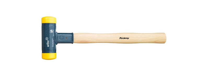 Wiha No-recoil soft-head hammer with hickory wooden handle.