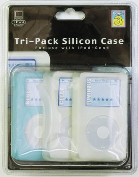 Logic3 Silicon Case 3-pack for iPod Blue,Transparent,Yellow