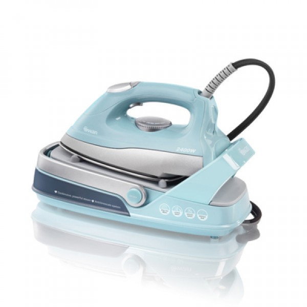 Swan SI9051N 2400W 1.5L Stainless Steel soleplate Blue steam ironing station