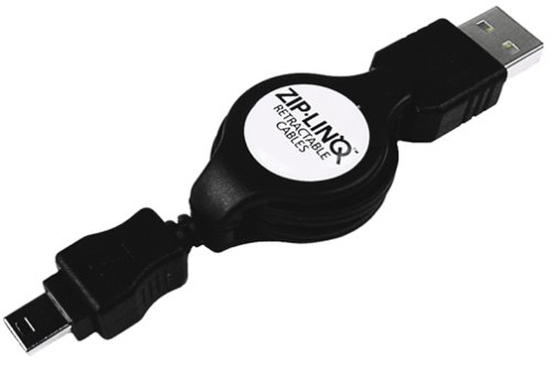 Keyspan Retractable USB Cable (A-B) 0.72м Черный кабель USB