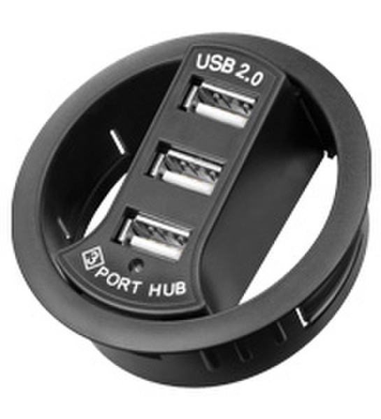 Wentronic USB - HUB EinbauHUB 3 Port 60mm Schwarz Schnittstellenhub