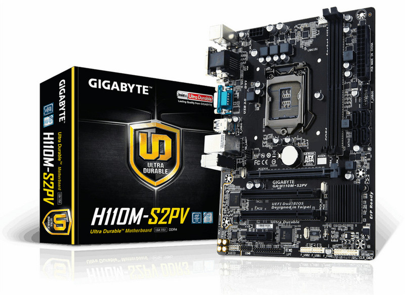Gigabyte GA-H110M-S2PV Intel H110 LGA 1151 (Socket H4) Micro ATX Motherboard