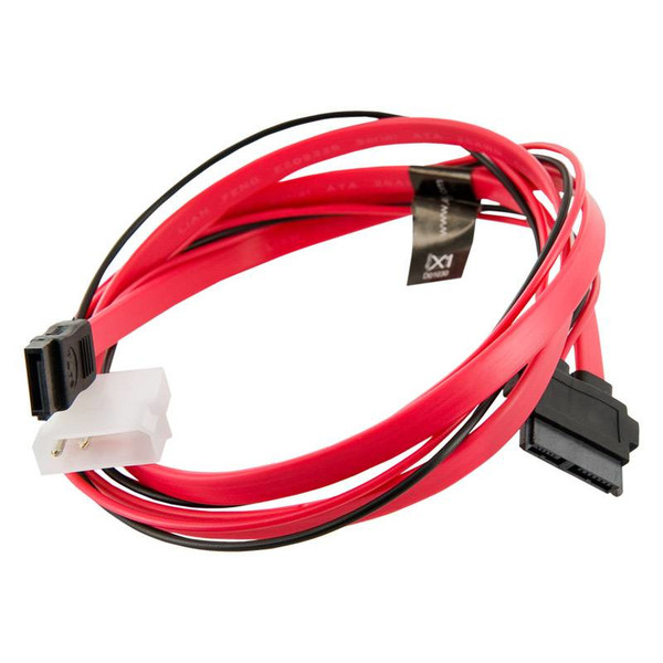 4World 08523 0.9144м SATA 13-pin SATA 7-pin + 4-pin Molex Черный, Красный, Белый кабель SATA