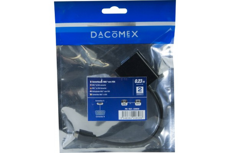 Dacomex 220858 MHL VGA Schwarz Kabelschnittstellen-/adapter