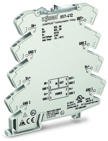 Wago 857-412 8P Grau Elektrischer Anschlussblock