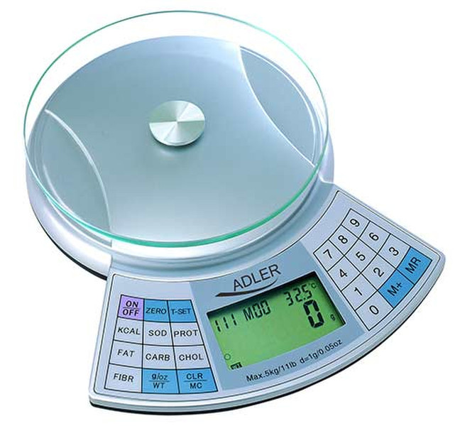 Adler AD 3133 Round Electronic kitchen scale Metallic