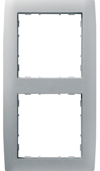 Hager WYR226 Silver switch plate/outlet cover