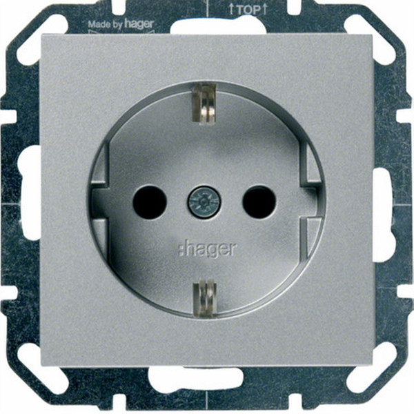 Hager WYS206 Type F Silver socket-outlet