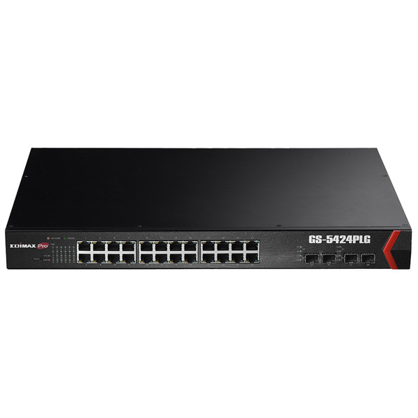 Edimax GS-5424PLG Managed Gigabit Ethernet (10/100/1000) Power over Ethernet (PoE) Black network switch