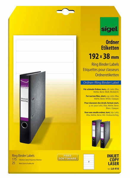 Sigel LA410 Non-adhesive printer label Druckeretikett