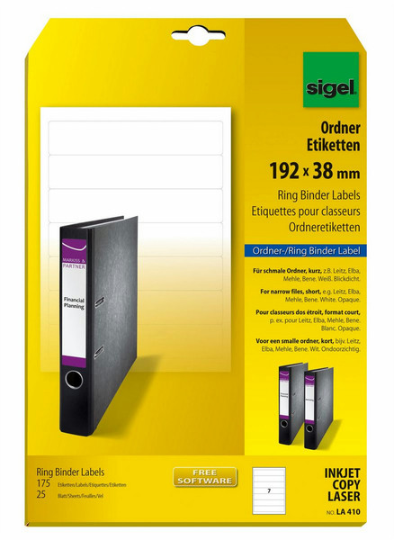 Sigel LA410 Non-adhesive printer label printer label