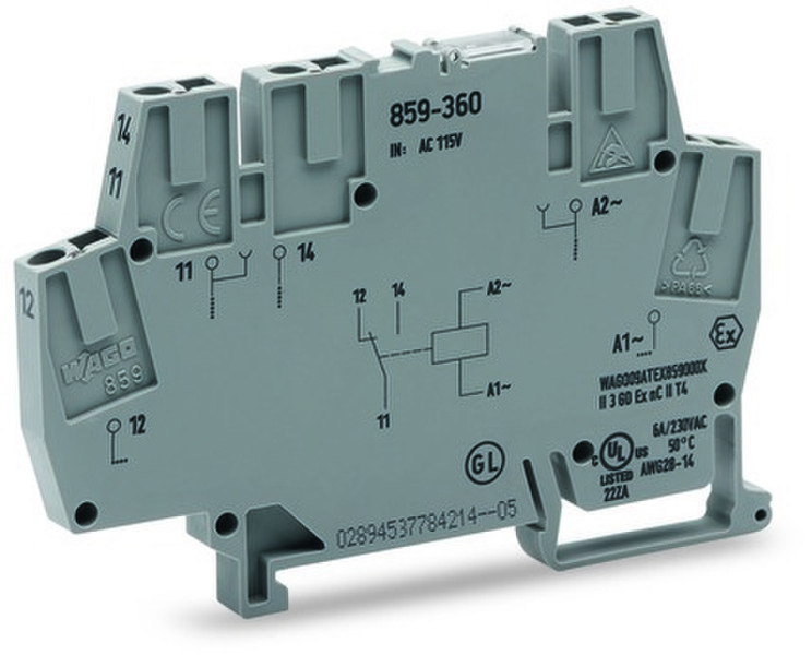 Wago 859-359 5P Grau Elektrischer Anschlussblock