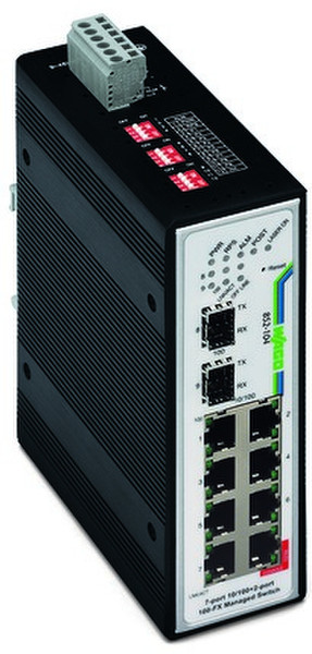 Wago 852-104 Управляемый Fast Ethernet (10/100) Черный сетевой коммутатор